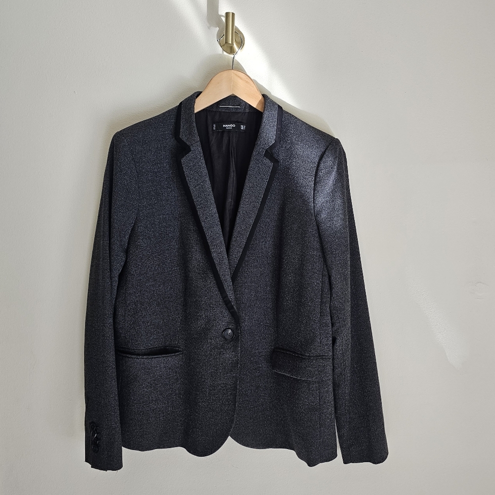 Mango woman suit blazer | Gray structured blazer